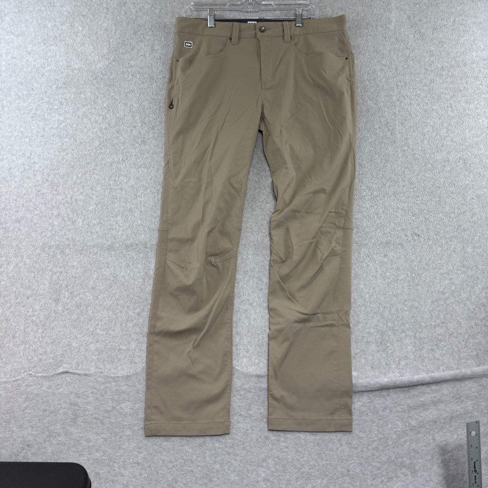 Helly Hansen Hiking Pants Mens Large Tech Tan Stretch Outdoor Articulated Knee